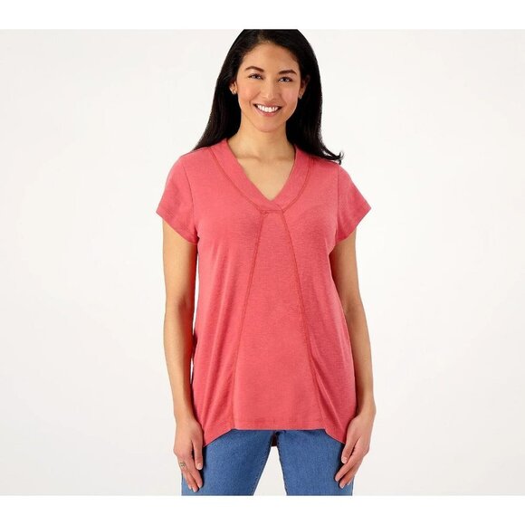Canyon Retreat Petite High-Low Relaxed Tunic Clay Red Petite Medium - Picture 1 of 1